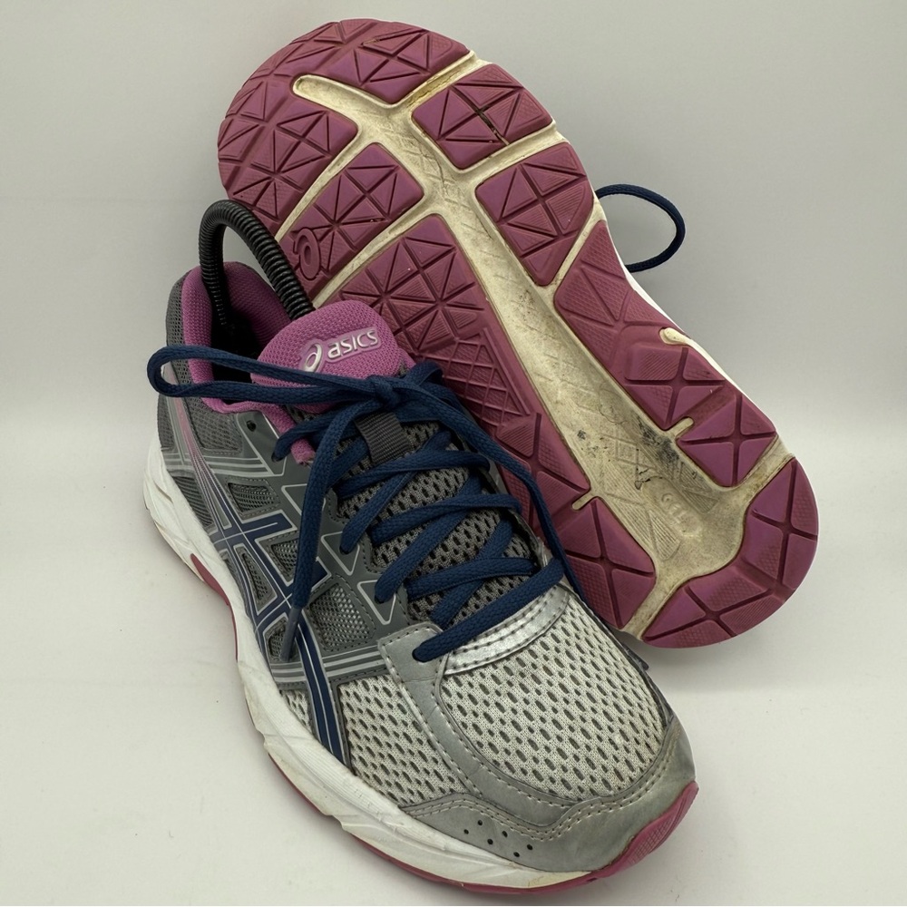 Women’s ASICS Gel-Contend 4 Silver Gray Purple Athletic Running Sneakers Size 7